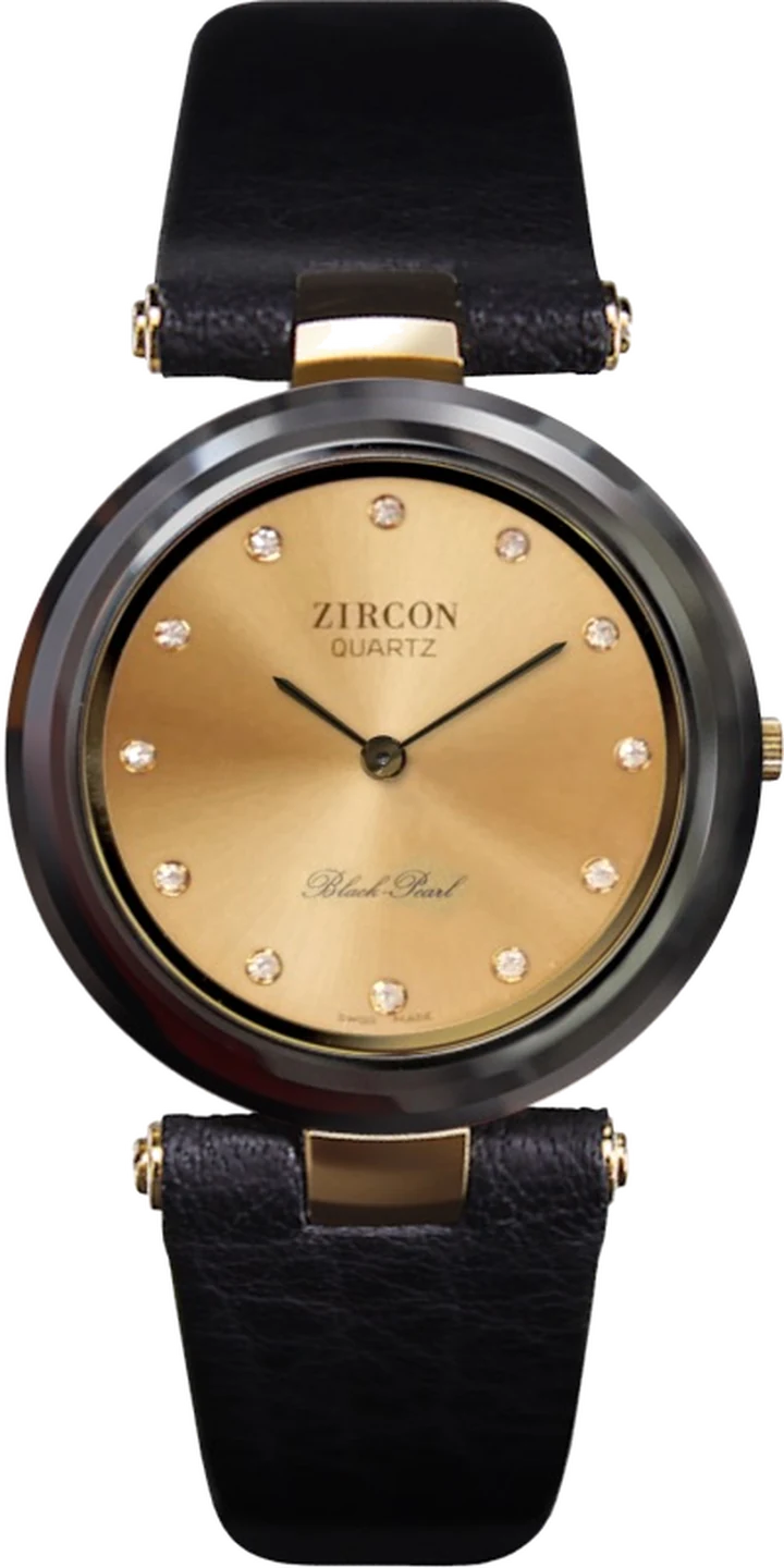 Montre Homme 3 facettes, 12 brillants – Cadran ton or